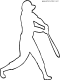 baseball player batting outline coloring page