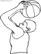 player shooting basketball colouring page