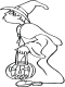 costumed trick-or-treater coloring page 