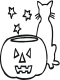 can and pumpkin halloween coloring page