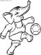 elephant playing soccer coloring page