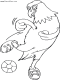 eagle kicking soccer ball coloring picture