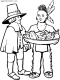 first thanksgiving indian and pilgrim coloring page