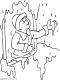 snowy winter child coloring page